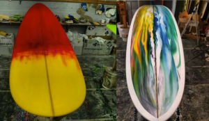 Here are a couple of foam stained boards by Otis using Fiberglass Hawaii products.